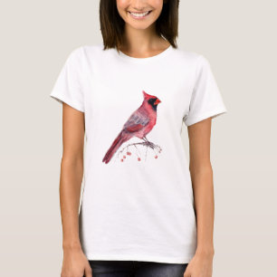 Camiseta Pássaro Cardinal Vermelho