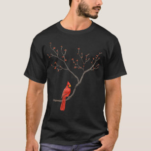 Camiseta Pássaro Cardinal Vermelho Aproxima-se da Birdwatch