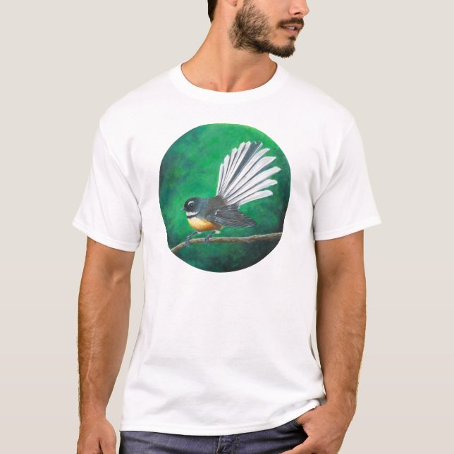 Camiseta Pássaro cauda da Nova Zelândia (piwakawaka) - T-Sh (Frente)