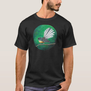 Camiseta Pássaro cauda da Nova Zelândia (piwakawaka) - T-Sh