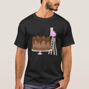 Camiseta Pássaro Chef Gelado Fazer Bolo De Chocolate