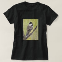 Pássaro Chickadee de casaco preto - pintura acríli