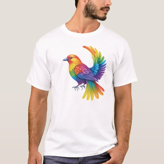 Camiseta Pássaro Colorido (Frente)