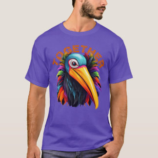 Camiseta Pássaro Colorido Vibrante Arte Vibrante Inspiração