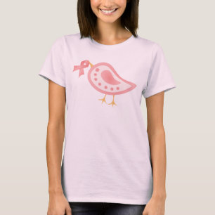 Camiseta Pássaro cor-de-rosa da fita