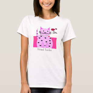 Camiseta Pássaro cor-de-rosa lunático aposentado do gato 