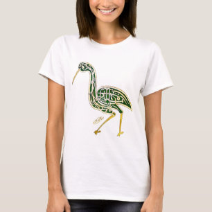 Camiseta Pássaro da caligrafia (cegonha)