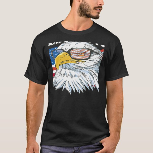 Camiseta Pássaro da covina Ocidental Eagle - bandeira ameri (Frente)