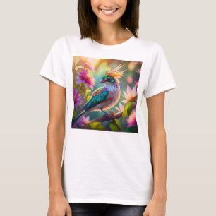 Camiseta Pássaro da Fantasia da Finch com Cabeça Verde Deit