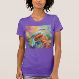 Camiseta Pássaro da fantasia vermelho-rosa-bico