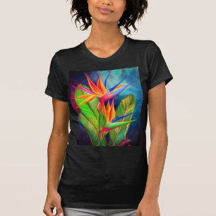 Camiseta Pássaro da Flor do Paraíso - Pintura de Arte Mig