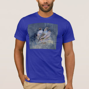 Camiseta Pássaro das codorniz de Califórnia da aguarela n