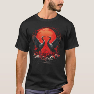 Camiseta Pássaro de Arte Japonês Legal