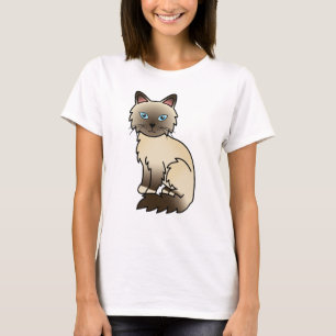 Camiseta Pássaro de Chocolate / Gato de Cartoon de Gato de