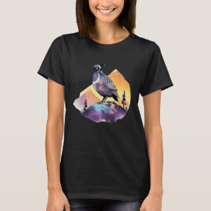 Camiseta Pássaro de Codorniz Vintage Montanha Pássaro