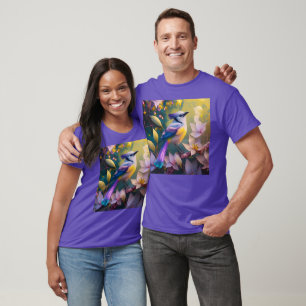 Camiseta Pássaro de Fantasia Amarelo Violet Tufado