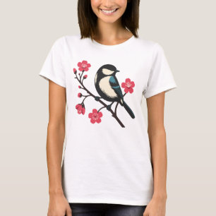Camiseta Pássaro de Flor Cerejeira - Arte da Serenidade Pri