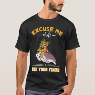 Camiseta Pássaro de papagaio Cockatiel Desculpe-me