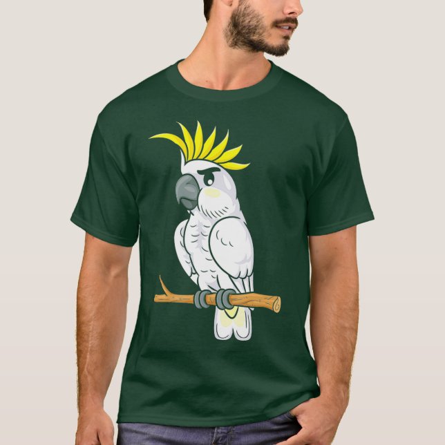 Camiseta Pássaro de Papagaio Funny Cockatoo (Frente)