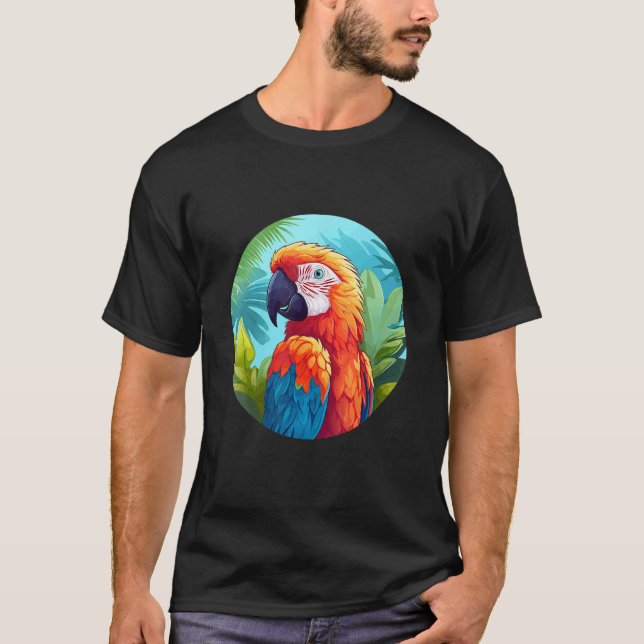 Camiseta Pássaro de papagaio-gordo Papagaio-das-aves-mães-d (Frente)