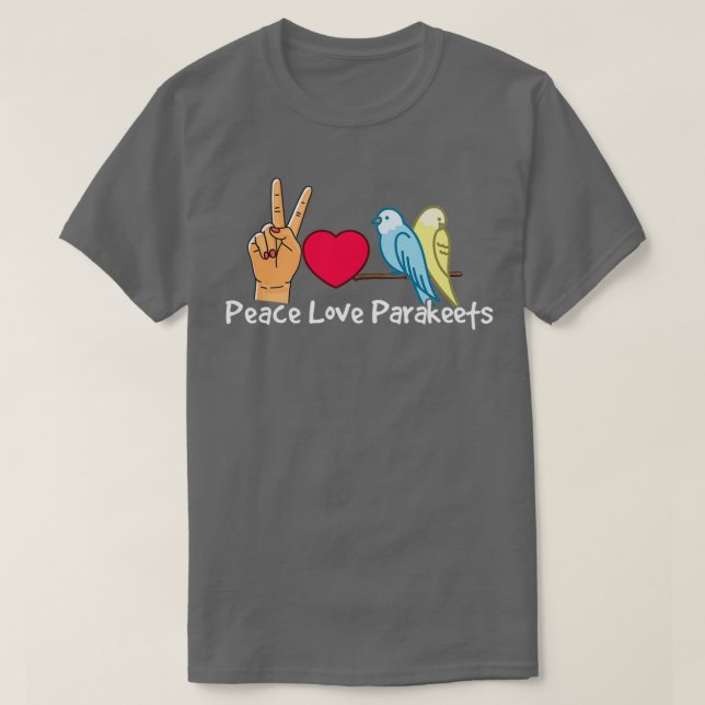 Camiseta Pássaro de Pássaro Quacker do Pássaro de Paz e Amo (Frente do Design)