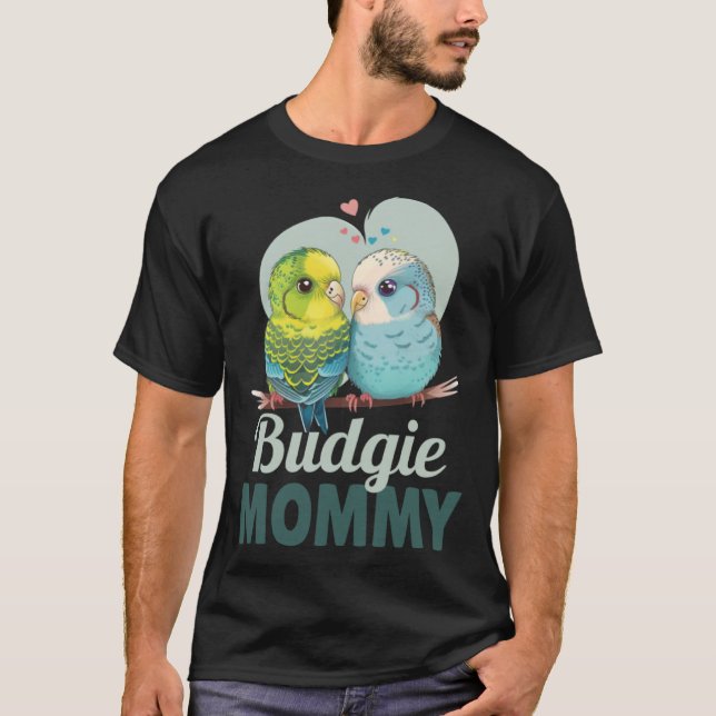 Camiseta Pássaro de periquito bugerigar da mãe orçada (Frente)