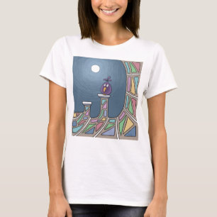 Camiseta Pássaro de Tiki roxo com T-Shirt cheio