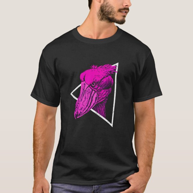 Camiseta Pássaro-do-colar Vaporwave colorida (Frente)