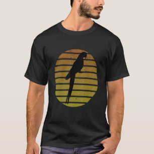 Camiseta Pássaro do Papagaio Vintage Estilo Retroativo em P