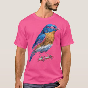 Camiseta Pássaro-do-quintal bonito illustr pássaro azul ori
