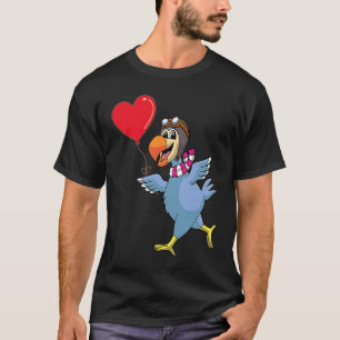 Camiseta Pássaro Dodo Com Balão De Coração Dia Dos Namorado