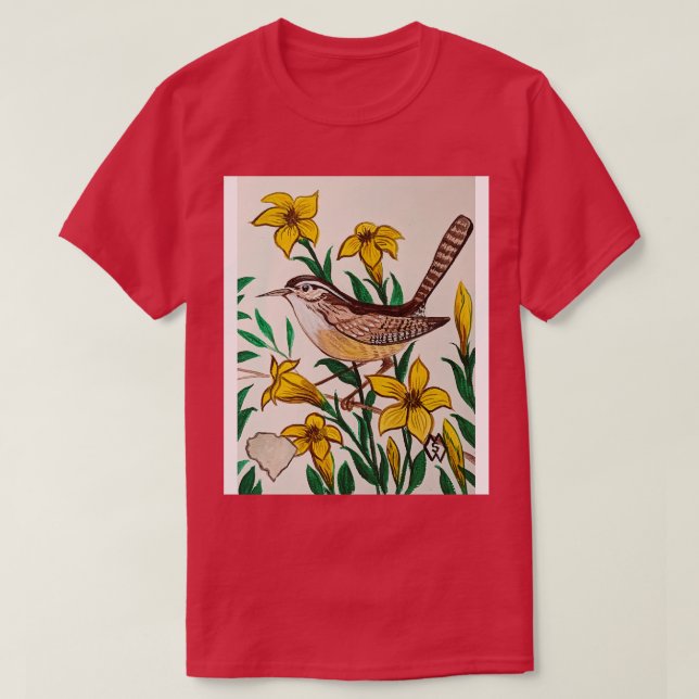 Camiseta Pássaro e flor do estado da olina do sul (Frente do Design)
