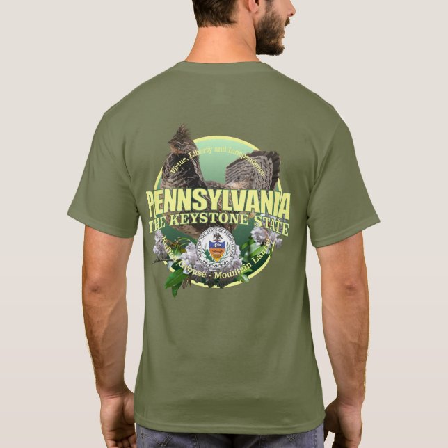 Camiseta Pássaro e Flor do Estado da Pensilvânia (Verso)
