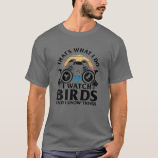 Camiseta Pássaro Engraçado Assistindo Pássaros Legal com Pr