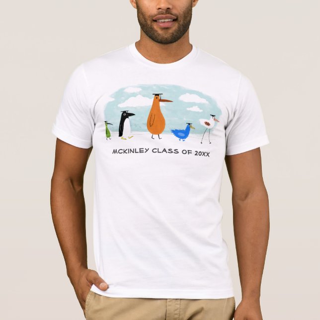 Camiseta Pássaro Engraçado se Forma com Texto Personalizáve (Frente)