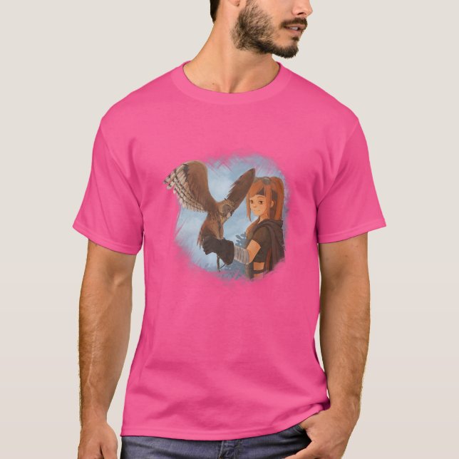 Camiseta Pássaro Falconer De Garota De Vapor (Frente)