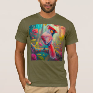 Camiseta Pássaro Fantasia Cardinal Macho