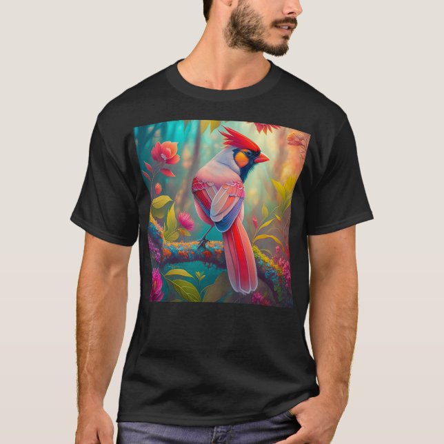 Camiseta Pássaro Fantasia Cardinal Macho (Frente)