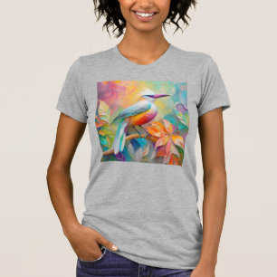 Camiseta Pássaro Fantasia de Bico Rosa e Peito Vermelho