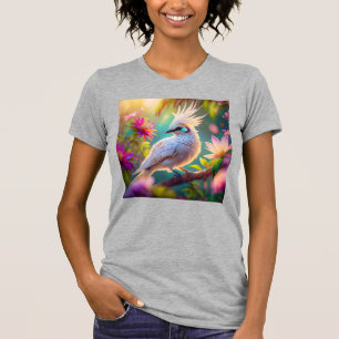 Camiseta Pássaro Fantasia Juvenil Crested Blush Feather Dov