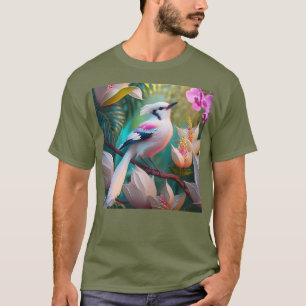 Camiseta Pássaro Fantástico Branca Pincado