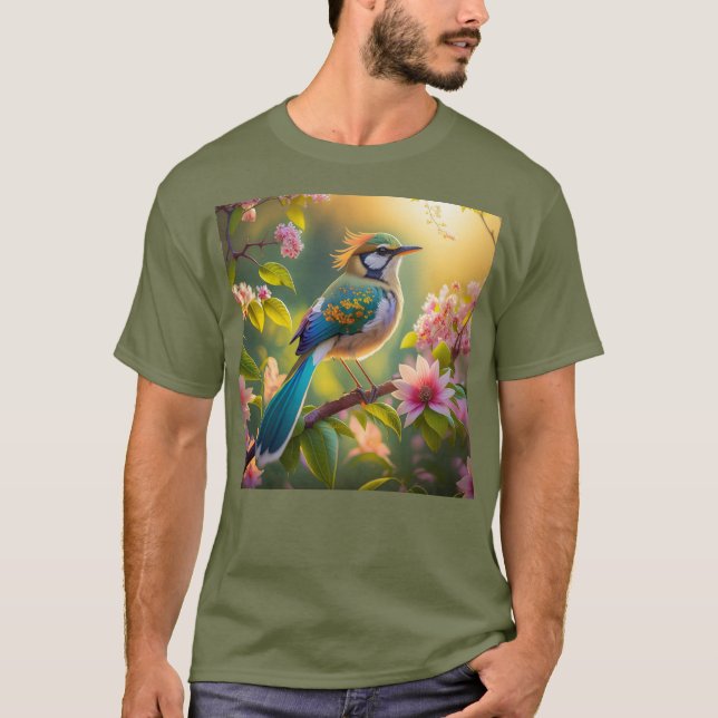 Camiseta Pássaro Fantástico de Ala Verde (Frente)