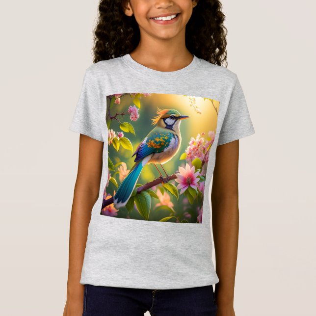 Camiseta Pássaro Fantástico de Ala Verde (Frente)