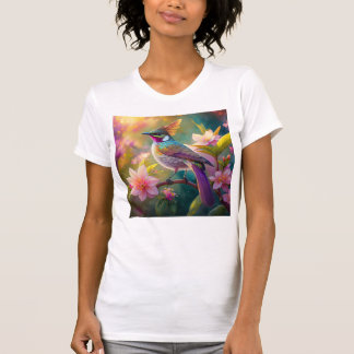 Camiseta Pássaro Fantástico Laranja Cotoso Arco-Íris