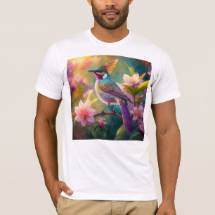 Camiseta Pássaro Fantástico Laranja Cotoso Arco-Íris