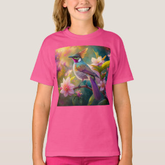 Camiseta Pássaro Fantástico Laranja Cotoso Arco-Íris