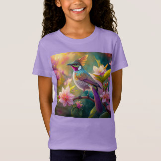 Camiseta Pássaro Fantástico Laranja Cotoso Arco-Íris