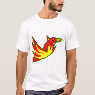 Camiseta Pássaro Fênix De Fogo Mítico-Fogo Voando