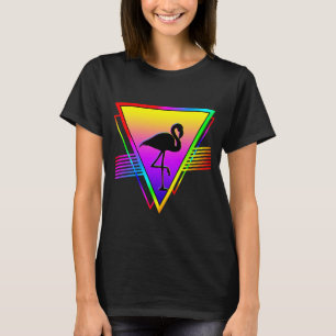 Camiseta Pássaro Flamingo Moderno do Arco-Íris Colorido Ret
