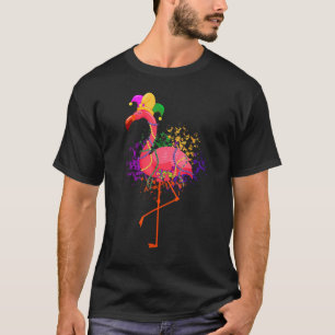 Camiseta Pássaro Flamingo rosa Pink Flamingo Bird Mardi Gra
